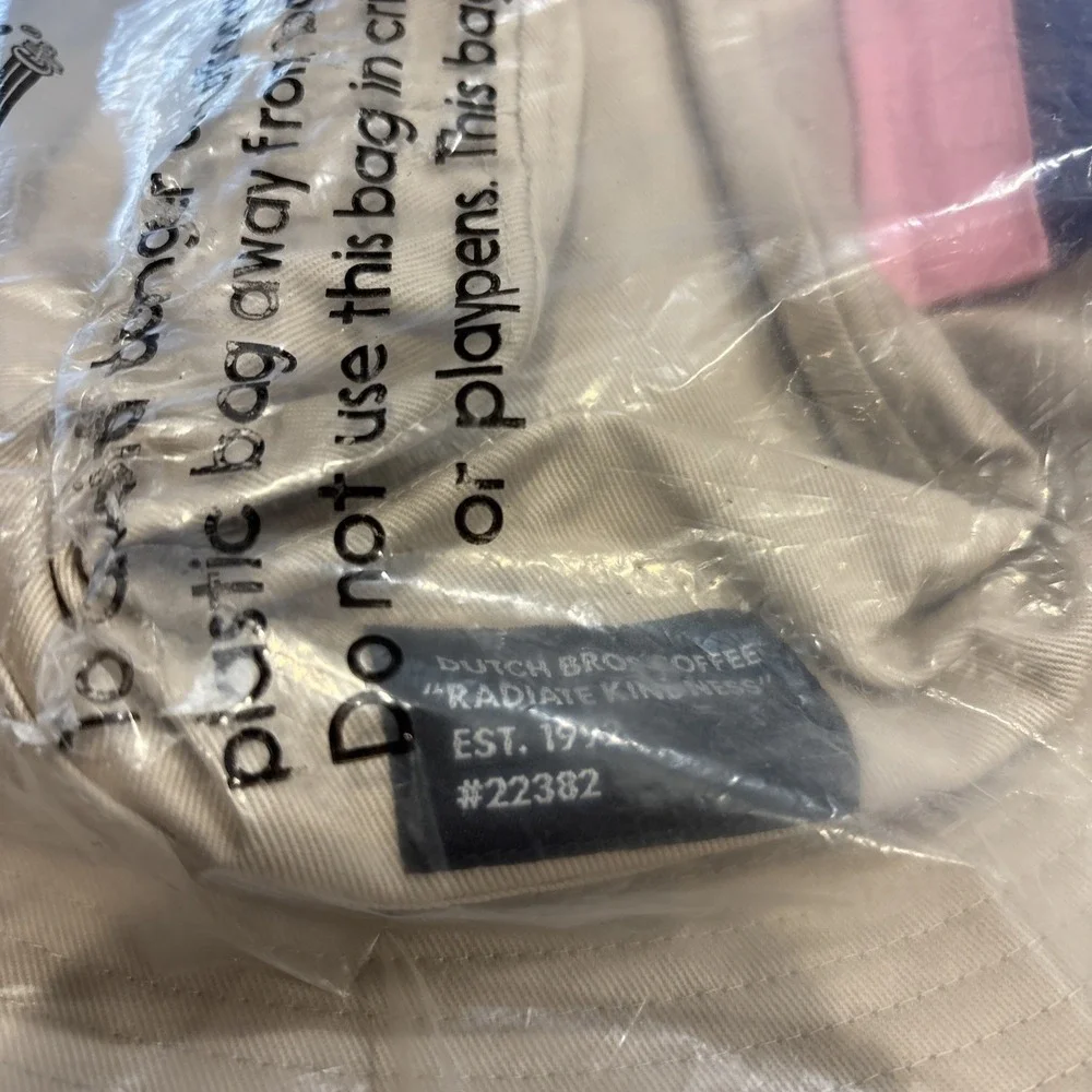 Dutch Bros Radiate Kindness Tan Bucket Hat With Pocket NEW